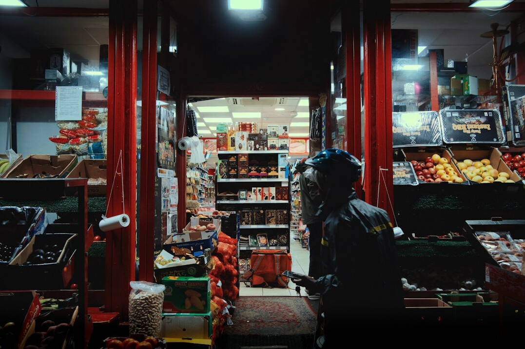 elderly man in supermarket
